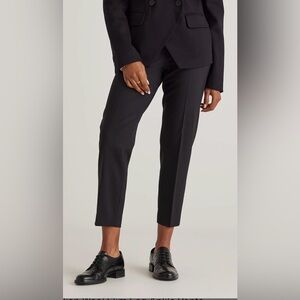 Quince Black Tailored Cropped Wool-Blend Pants